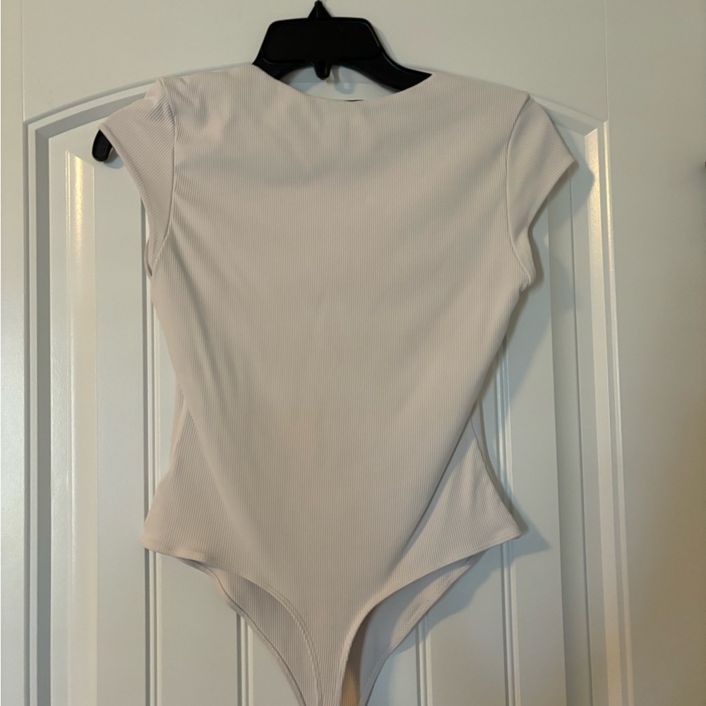 White Ribbed Bodysuit - Picture 2 of 2
